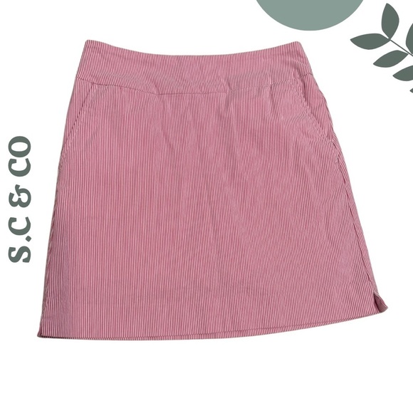 S.C. & Co. Pants - S.C. & Co Pink White Striped Skort Size 4 Stretch